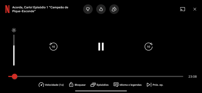 Netflix com joinhas na tela de reprodução (Imagem: André Fogaça/Olhar Digital)
