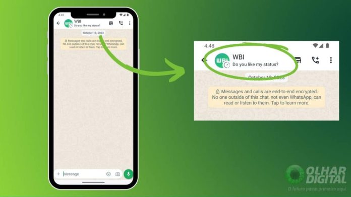 Recurso WhatsApp permite ver status de perfil dentro de conversa