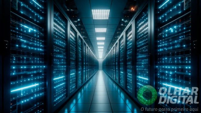 Ilustração de grande data center