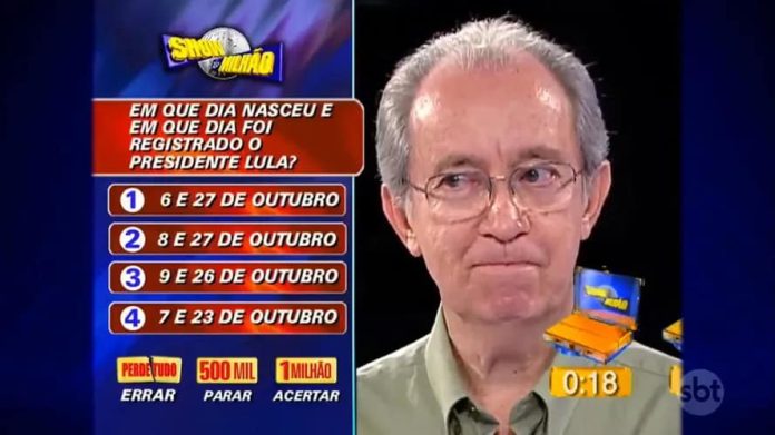 Aposentado Sidiney de Moraes, do Mato Grosso do Sul, único vencedor do show do milhão