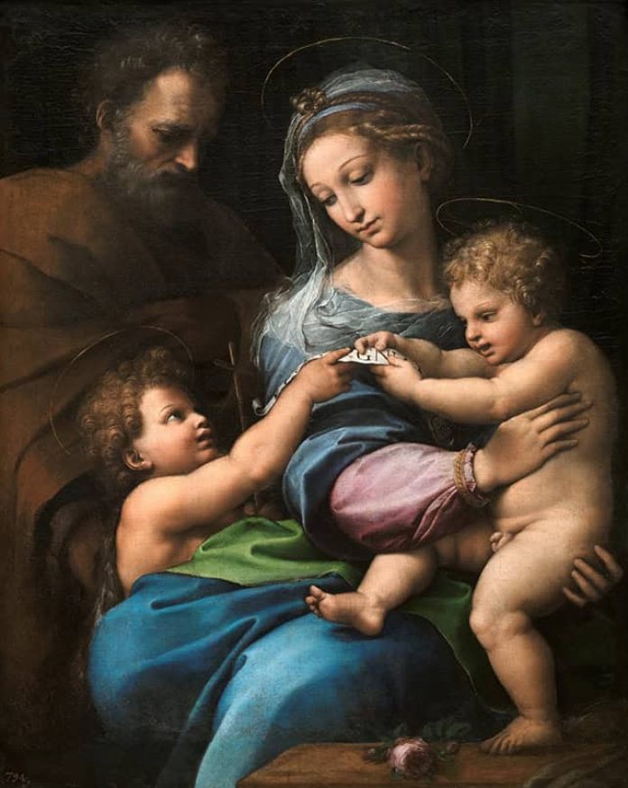 Quadro "Madonna della Rosa", de Rafael