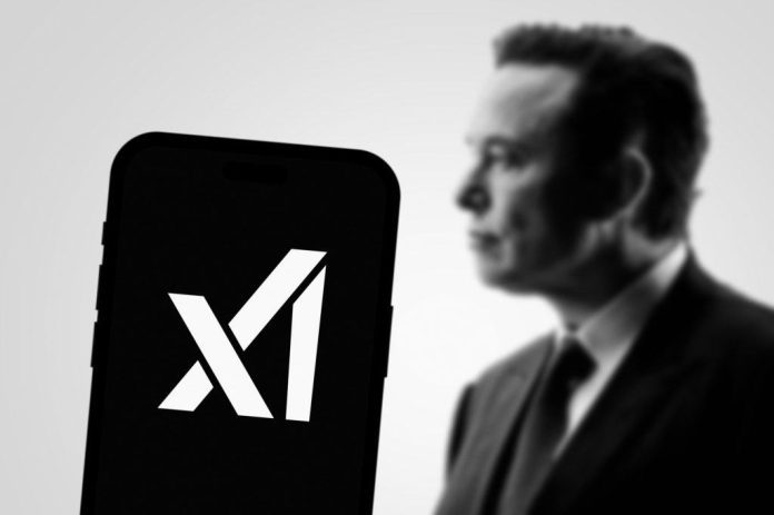logo de xAI e Elon Musk