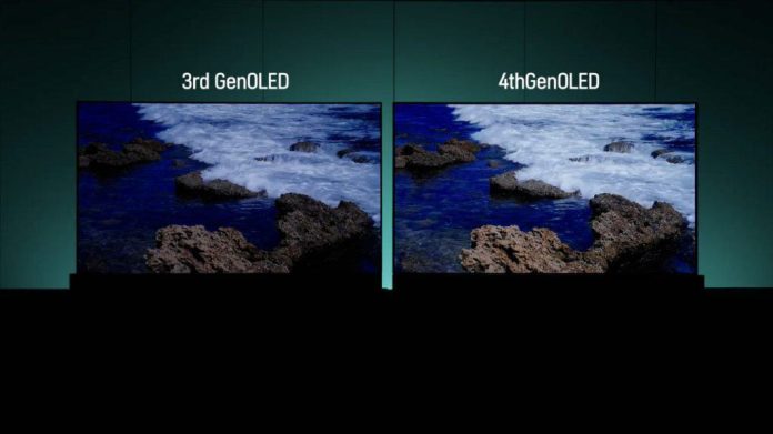 Montagem comparando terceira e quarta geração de displays da LG