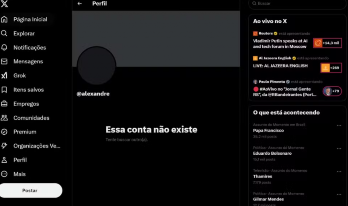 Moraes encerra conta no X um dia após multar rede social