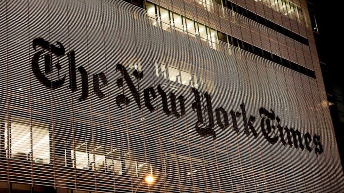 Fachada do prédio do The New York Times