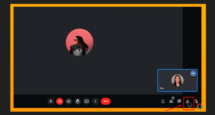 Passo 1 para ativar a transcrição no Google Meet