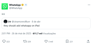 Finalmente! WhatsApp já pode ser usado no iPad