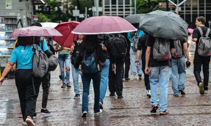 Pessoas com guarda-chuva