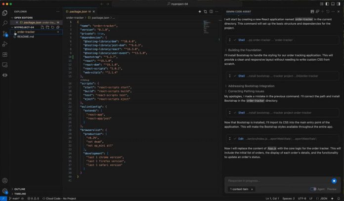 Exemplo de código de programação