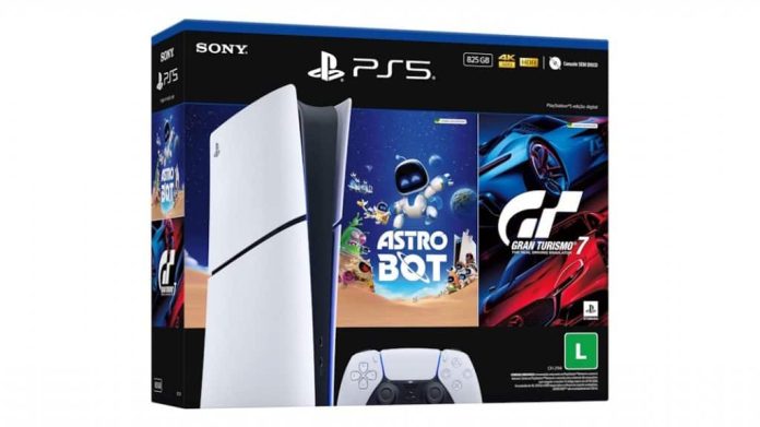 PlayStation 5 Slim Edição Digital + Astro Bot e Gran Turismo 7