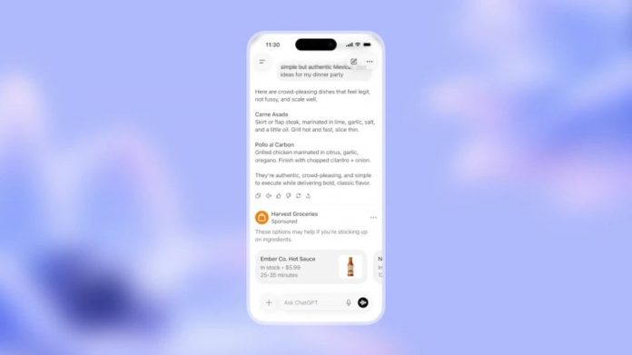 OpenAI testa anúncios no ChatGPT para usuários gratuitos e Go