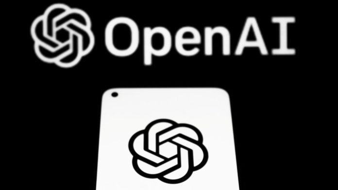 Logo da OpenAI em um smartphone