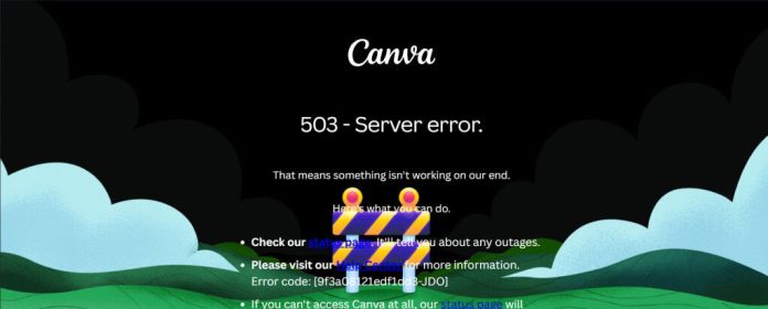 Tela de erro no Canva